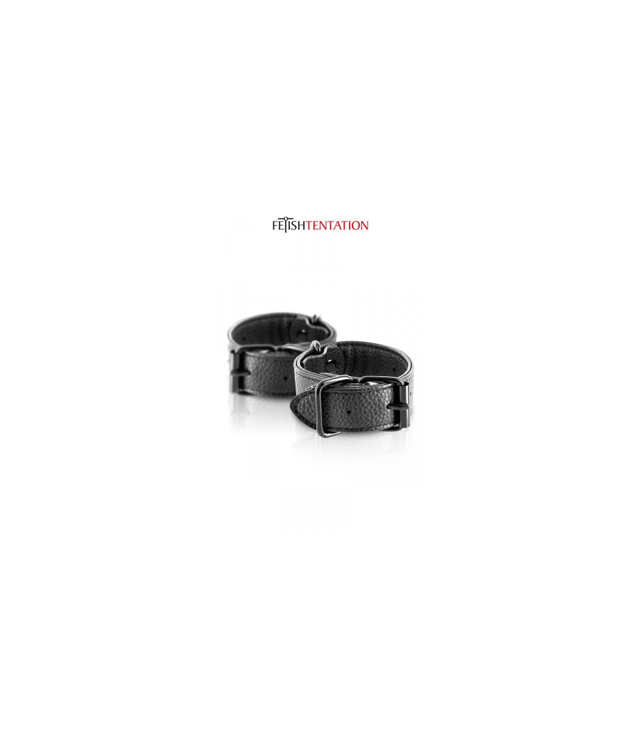 Menottes simili cuir ajustables - Fetish Tentation