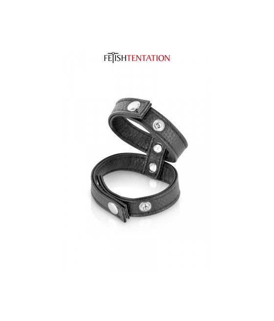 Double cockring simili cuir - Fetish Tentation