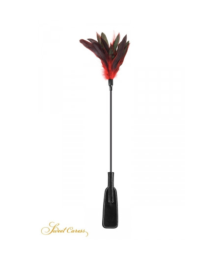 Tapette à plumes rouges et noires - Sweet caress