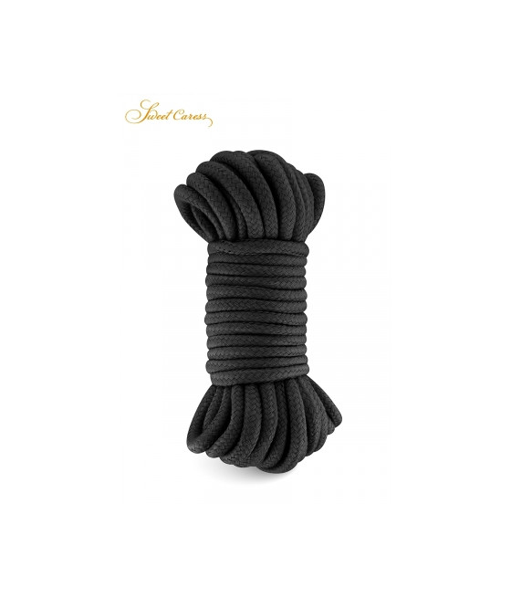 Corde de bondage noire 10m - Sweet Caress