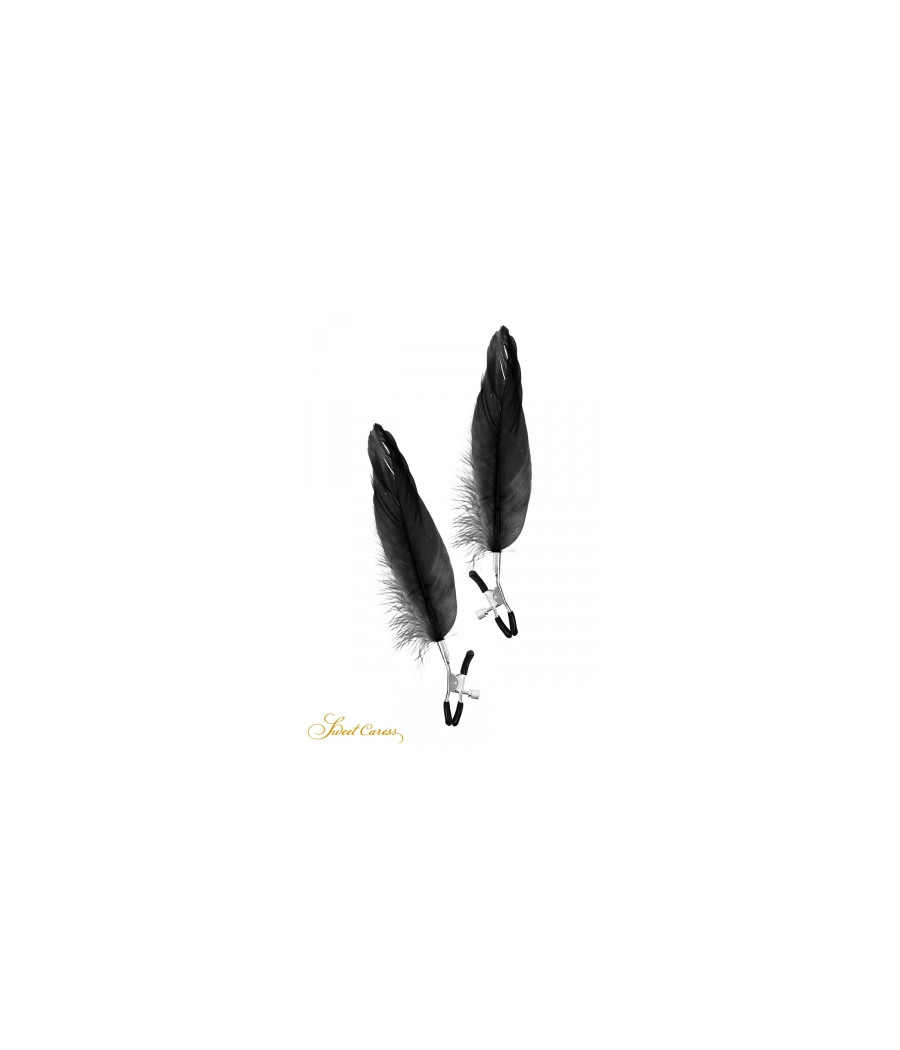 Pinces à seins plume noire - Sweet Caress Pinces à seins plume noire - Sweet Caress