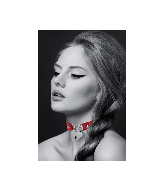 Collier rouge cadenas coeur - Bijoux Pour Toi