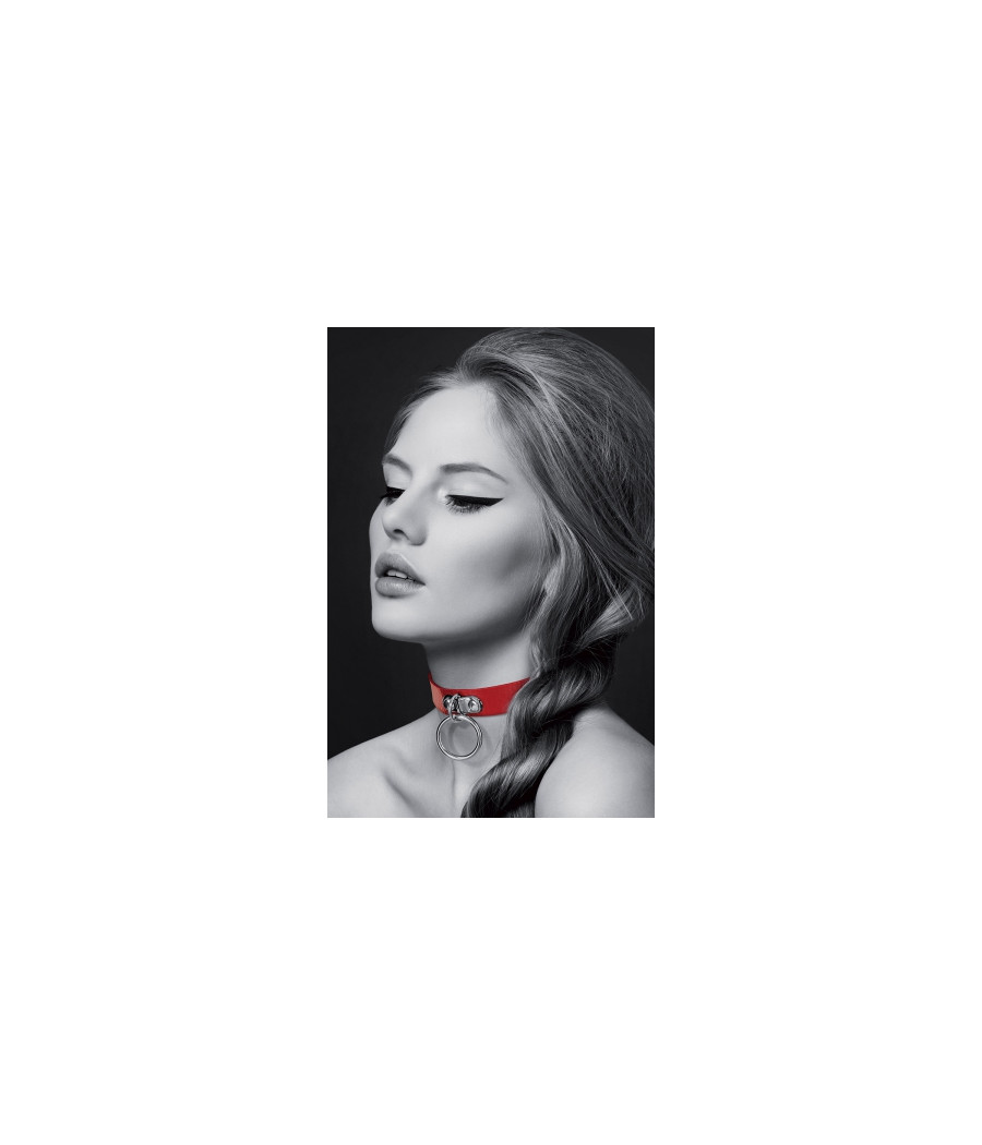 Collier Fetish rouge avec anneau - Bijoux Pour Toi Collier Fetish rouge avec anneau - Bijoux Pour Toi