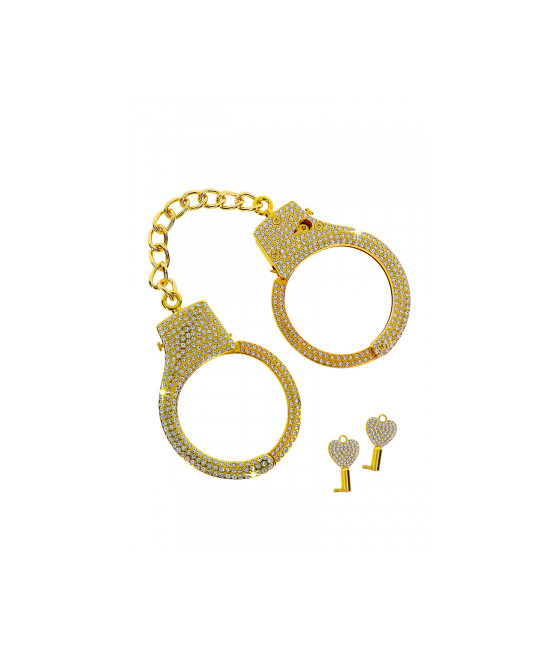 Menottes dorées et strass - Taboom Bondage