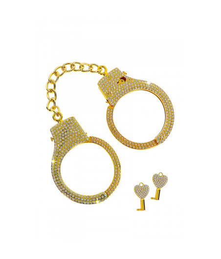 Menottes dorées et strass - Taboom Bondage