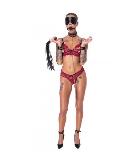 Ensemble 7 pièces Fetish SM noir -  Bad Kitty