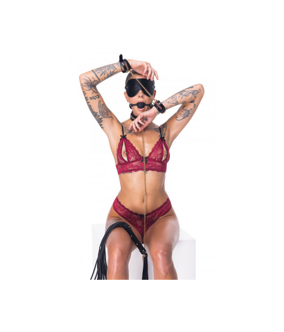 Ensemble 7 pièces Fetish SM noir -  Bad Kitty