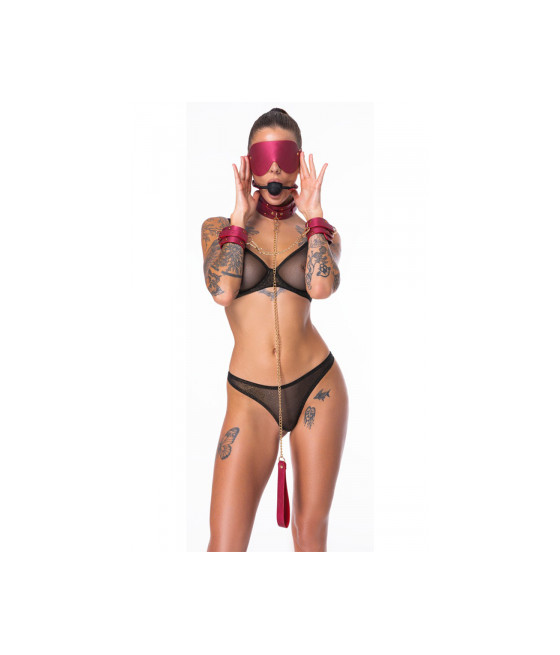 Ensemble 7 pièces Fetish SM rose -  Bad Kitty