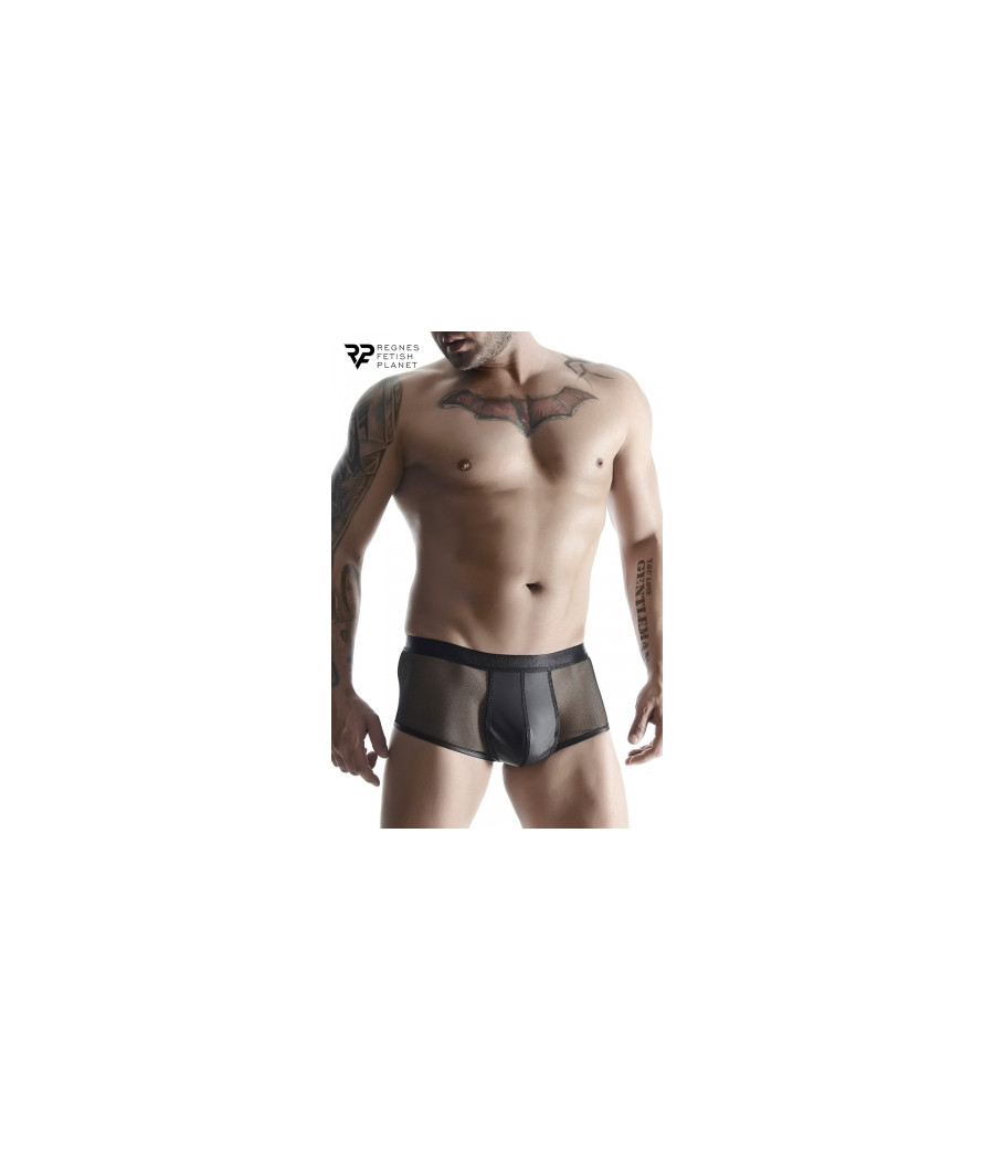 Boxer noir wetlook et mesh - Regnes Boxer noir wetlook et mesh - Regnes