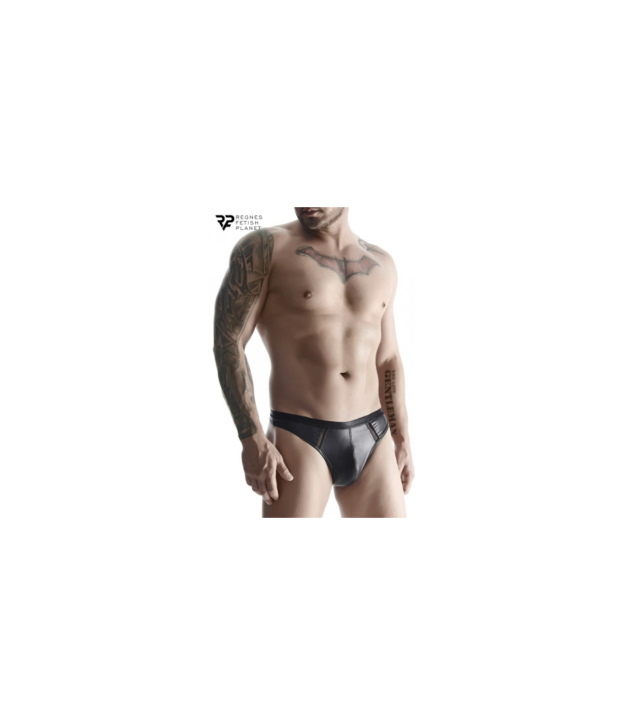 String wetlook noir - Regnes String wetlook noir - Regnes