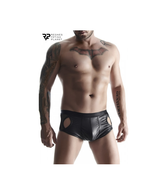 Shorty ouvert noir wetlook - Regnes