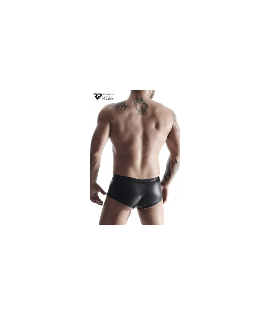 Shorty ouvert noir wetlook - Regnes