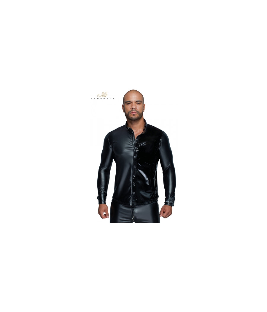 Chemise wetlook et vinyle H064 Chemise wetlook et vinyle H064