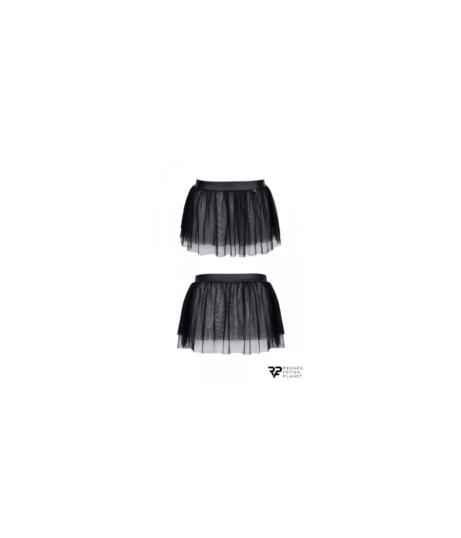 Mini jupe noire en maille transparente - Regnes