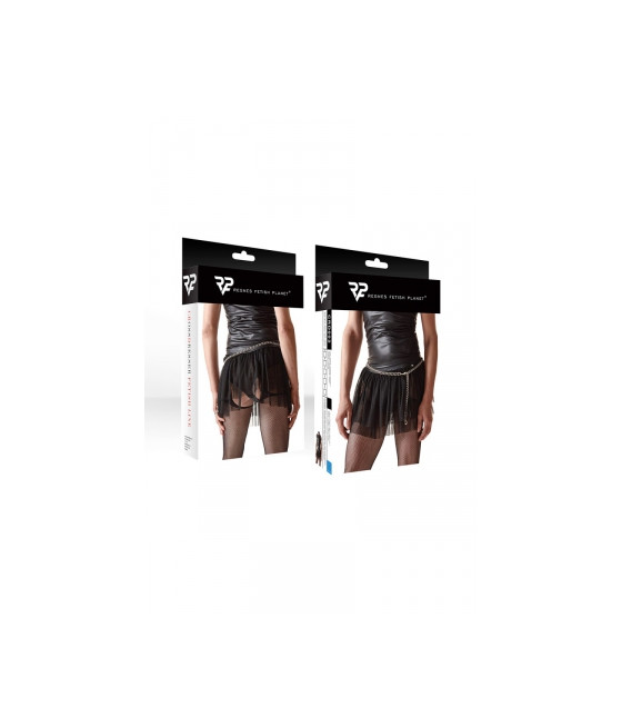Mini jupe noire en maille transparente - Regnes