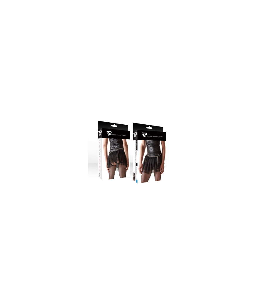 Mini jupe noire en maille transparente - Regnes