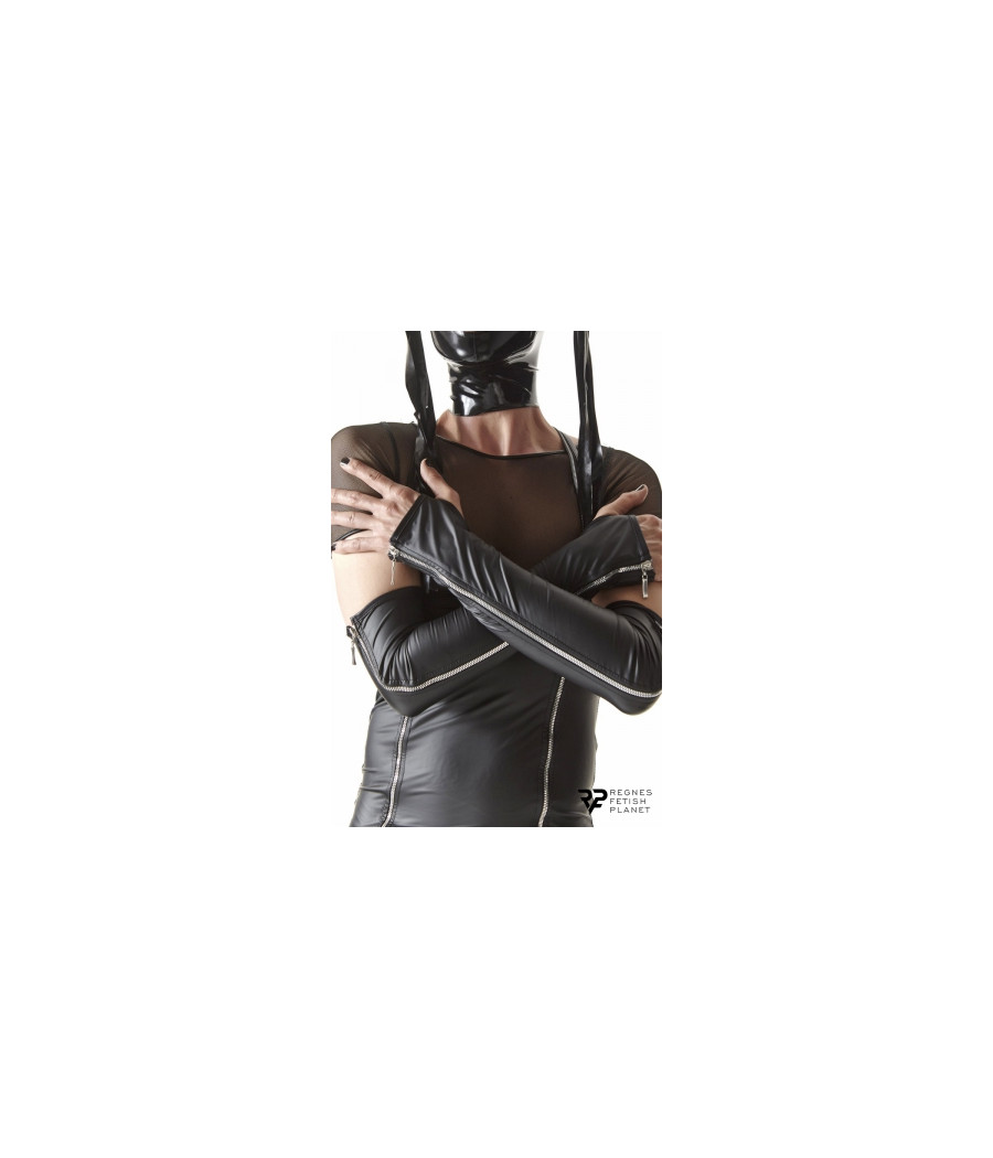 Gants longs en wetlook avec fermetures éclair - Regnes Gants longs en wetlook avec fermetures éclair - Regnes