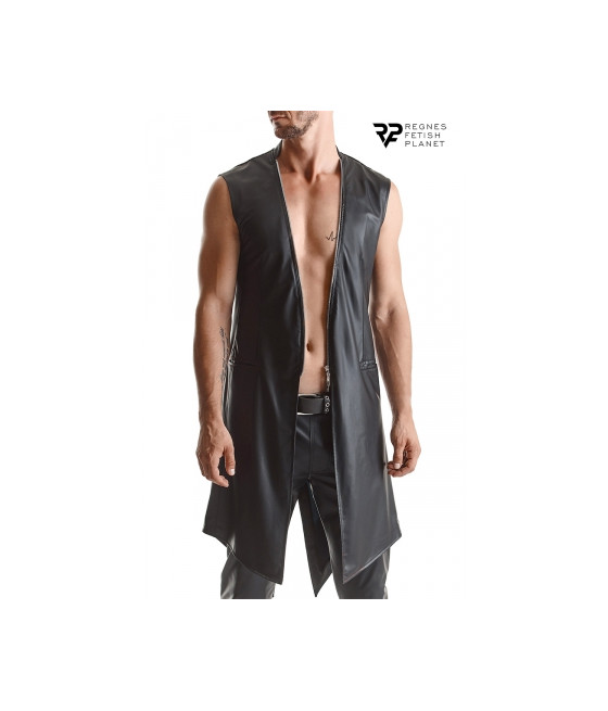 Veste longue sans manche wetlook Marco - Regnes