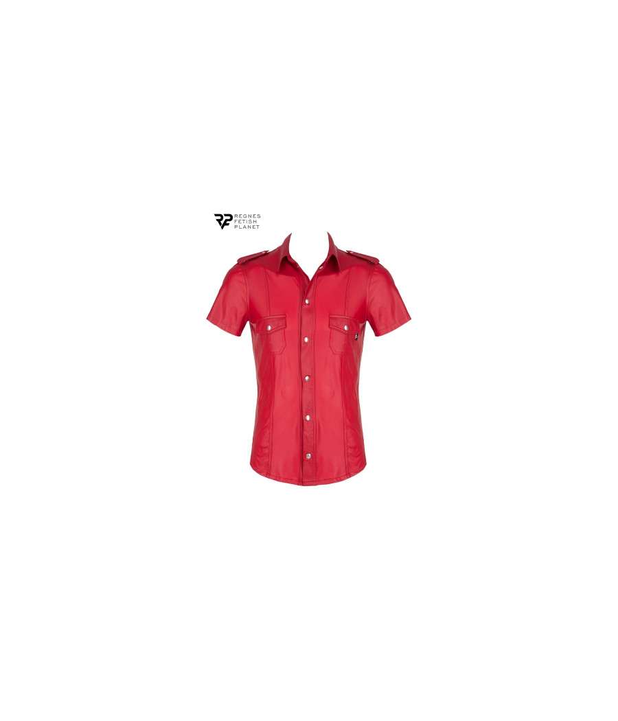 Chemise manches courtes wetlook rouge Carlo - Regnes