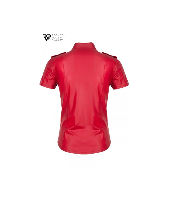 Chemise manches courtes wetlook rouge Carlo - Regnes