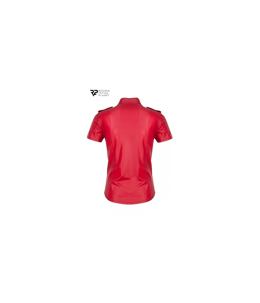 Chemise manches courtes wetlook rouge Carlo - Regnes