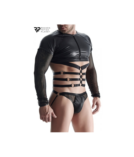 T-shirt harnais wetlook et maille - Regnes