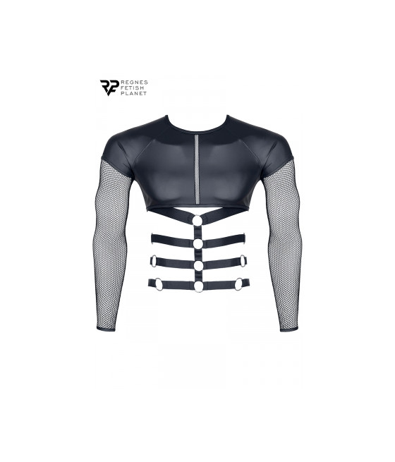 T-shirt harnais wetlook et maille - Regnes