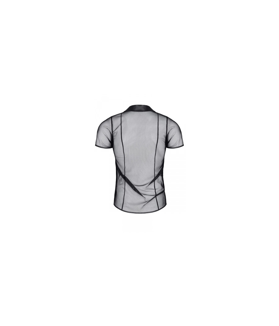 Polo en maille noire transparente - Regnes