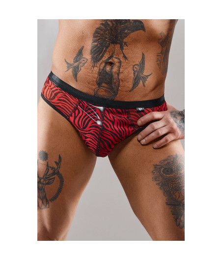 Slip type brésilien zébré rouge et noir - Regnes