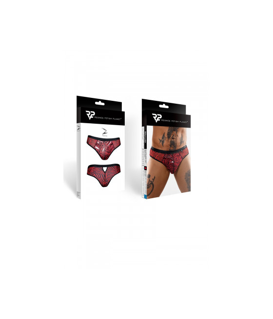 Slip type brésilien zébré rouge et noir - Regnes