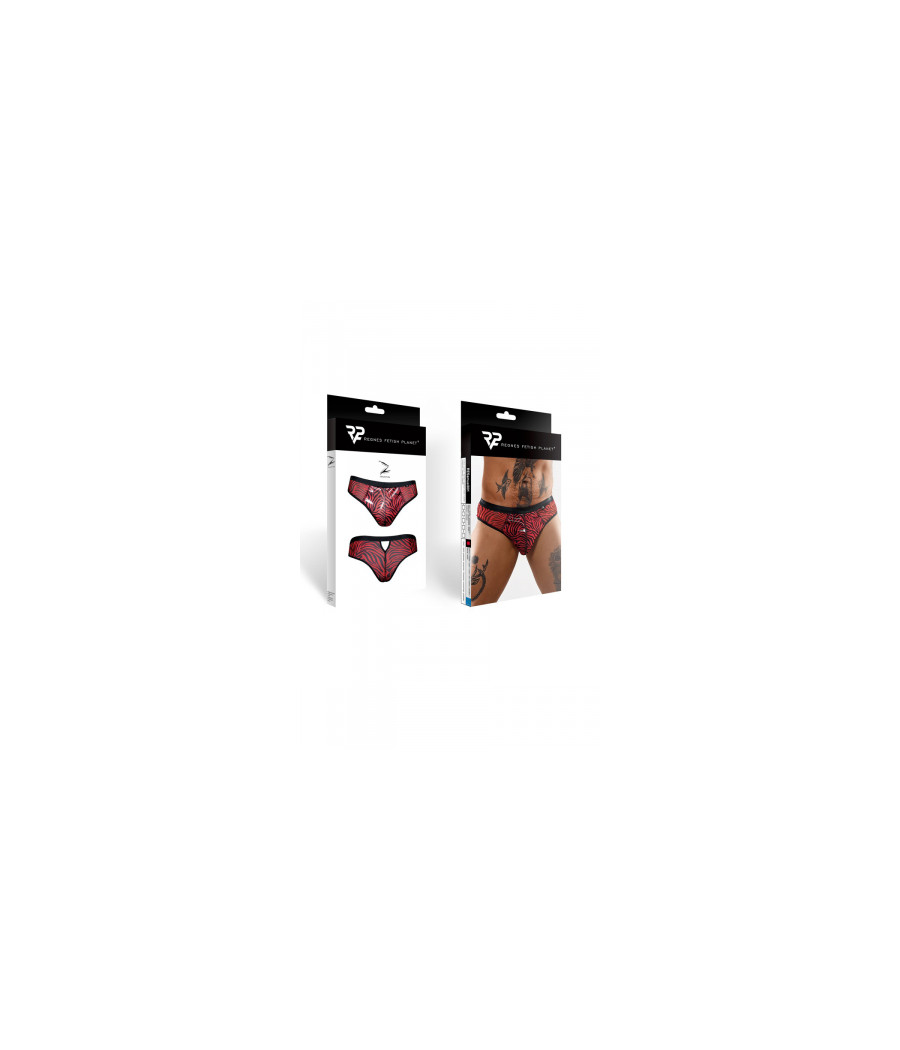 Slip type brésilien zébré rouge et noir - Regnes