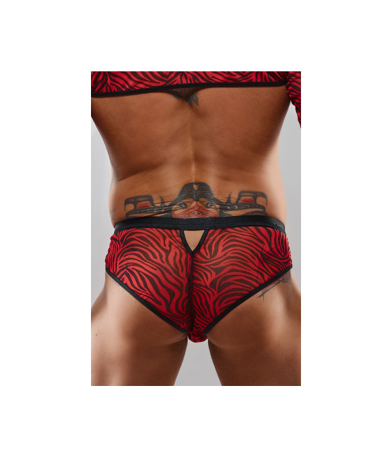 Slip type brésilien zébré rouge et noir - Regnes