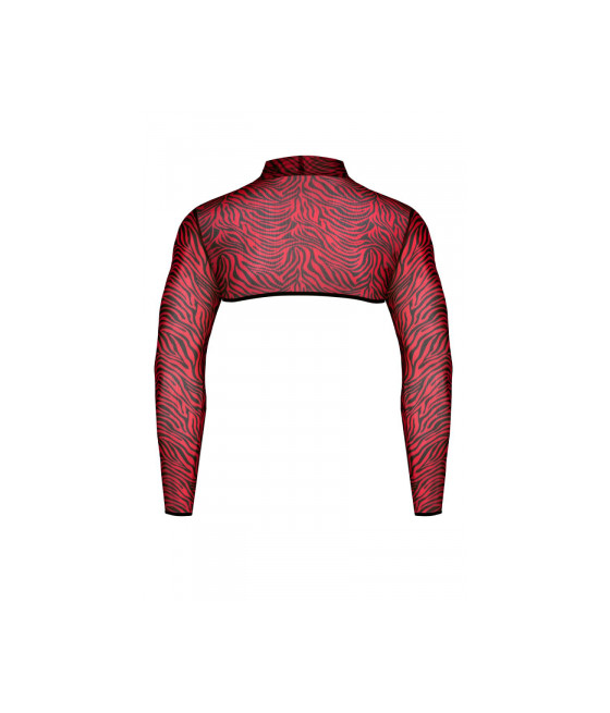 Crop top tulle zébré rouge et noir - Regnes