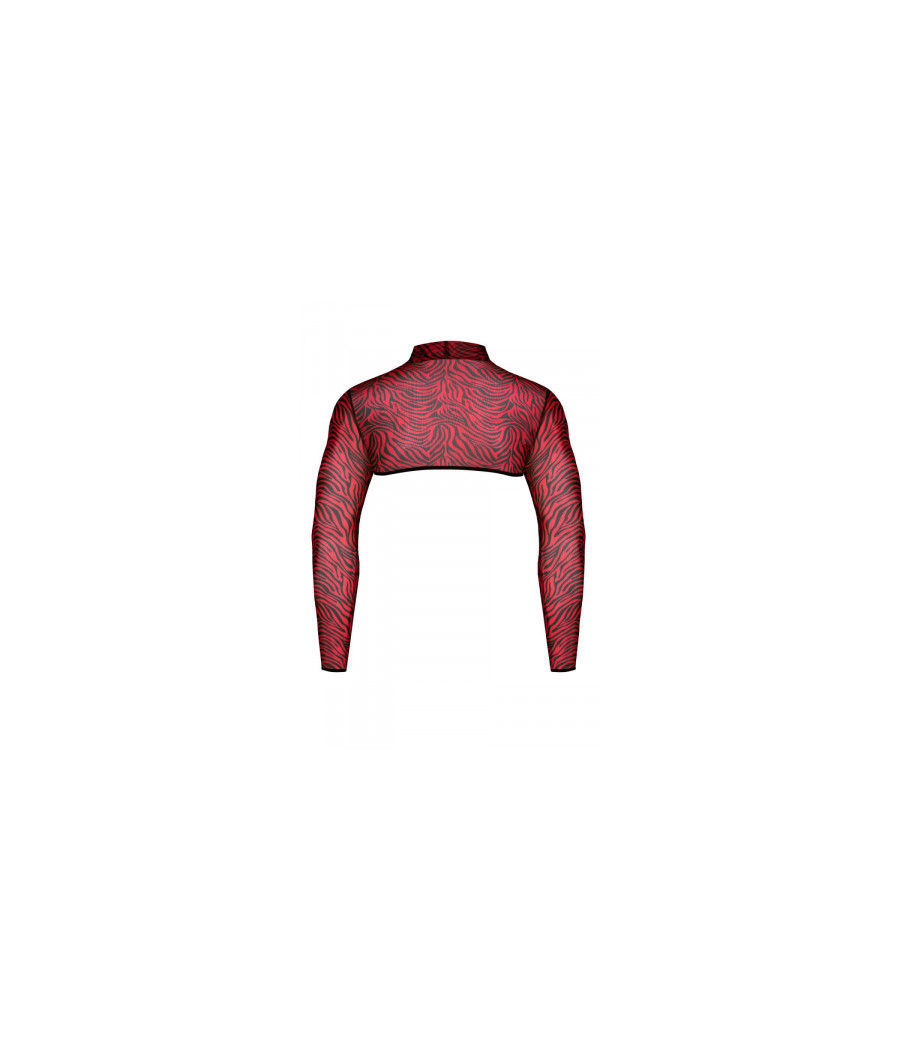 Crop top tulle zébré rouge et noir - Regnes
