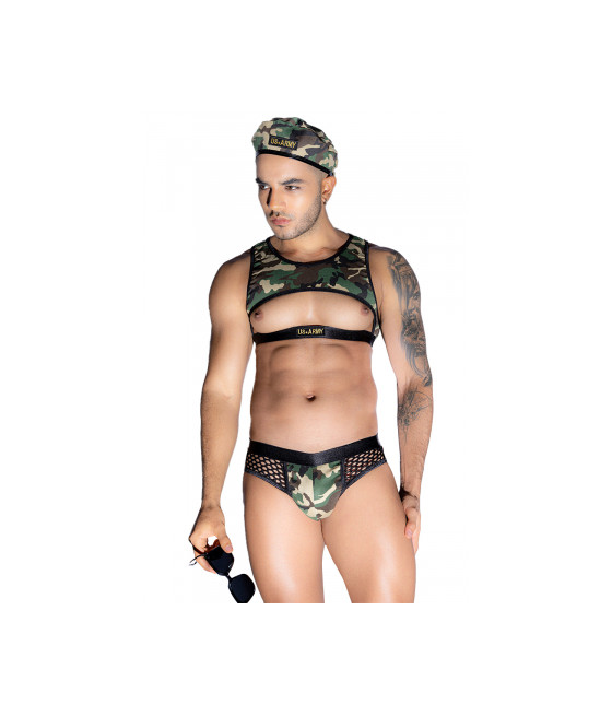 Tenue militaire sexy 4 pièces - J Lingerie