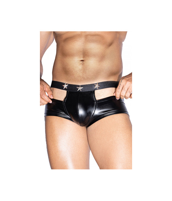 Boxer sexy noir avec ouvertures  - J Lingerie