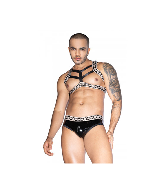 Ensemble sexy deux pièces noir et blanc - J Lingerie
