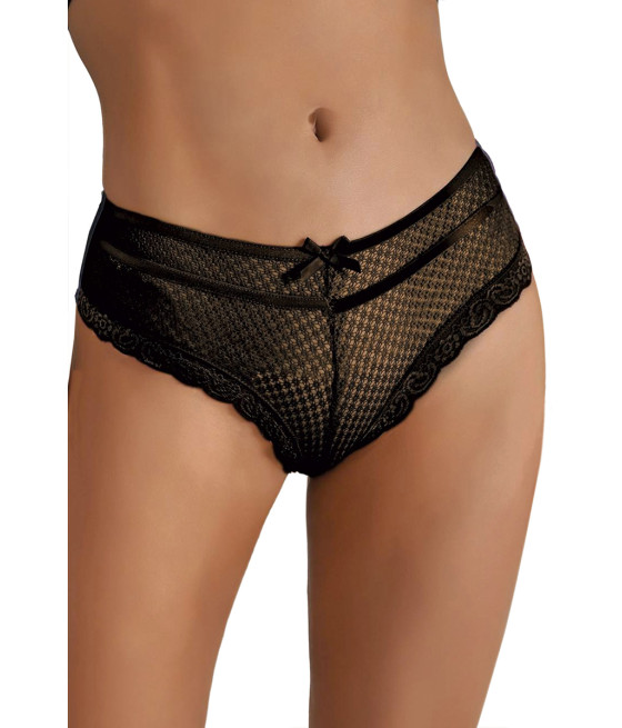 Tanga noir dentelle - Paris Hollywood