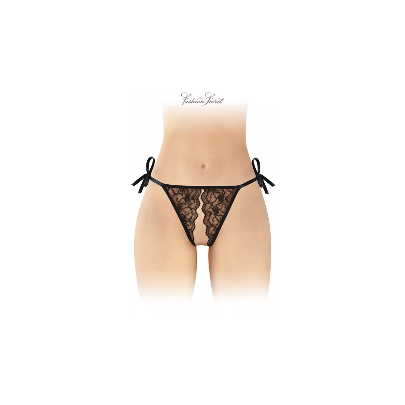 String noir ouvert à nouer Stella - Fashion Secret