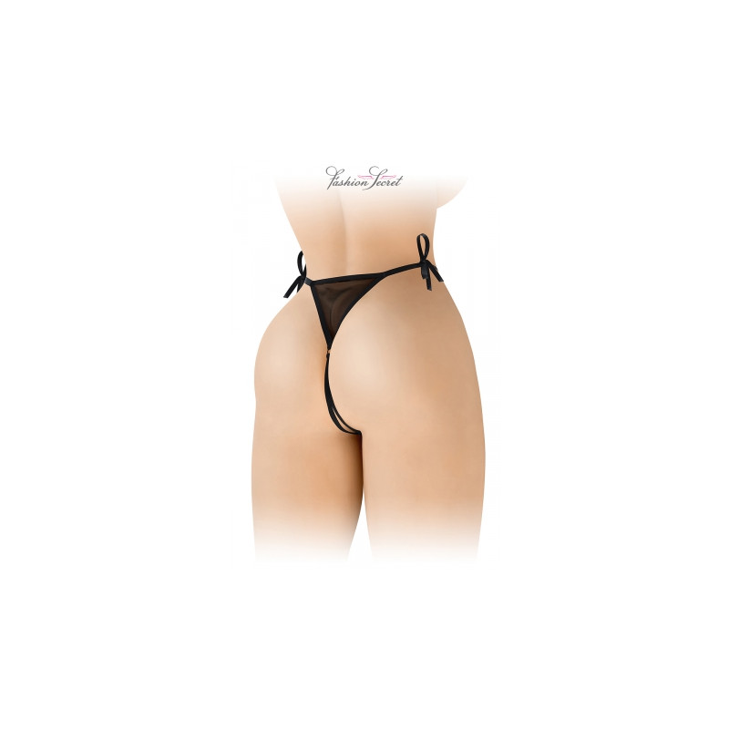 String noir ouvert à nouer Stella - Fashion Secret