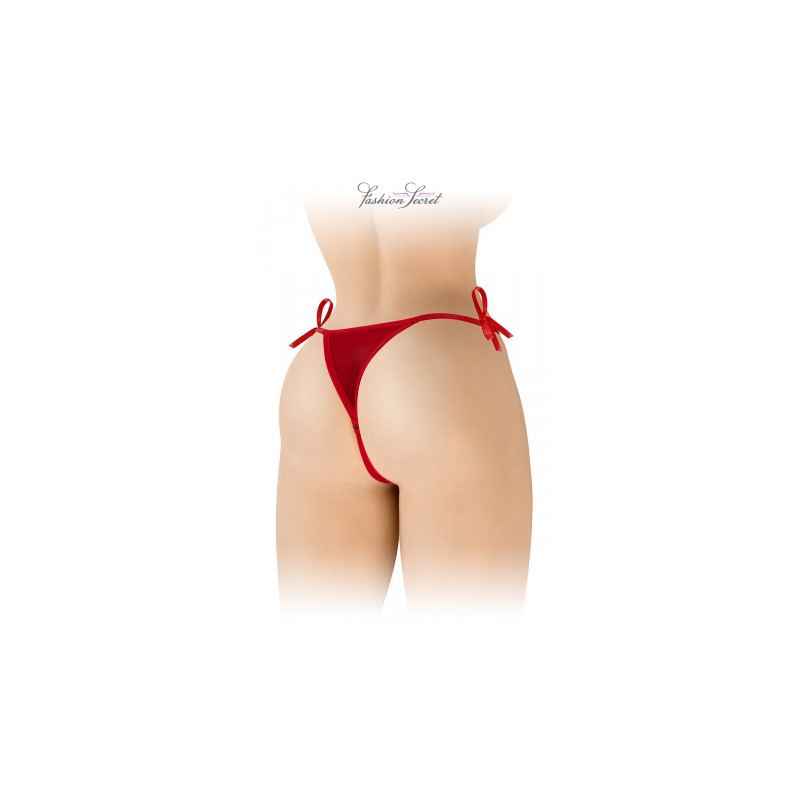 String rouge ouvert à nouer Stella - Fashion Secret