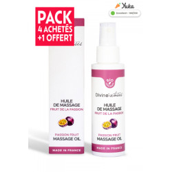 Pack 4 + 1 offert :  Huile de massage BIO Fruit de la passion