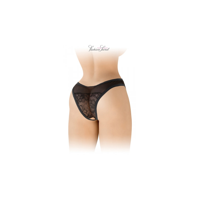 Tanga noir ouvert Ava - Fashion Secret