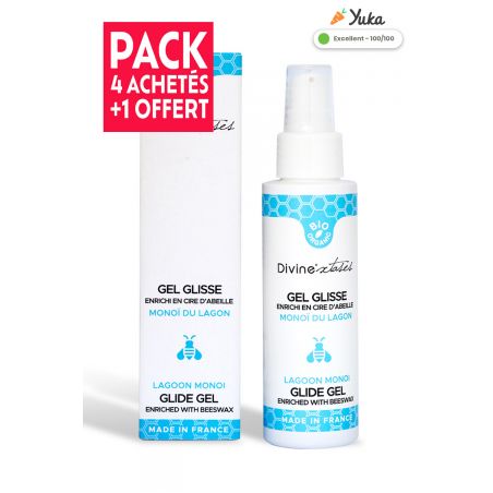 Pack 4 + 1 offert : Lubrifiant Bio monoï 100ml - Divinextases