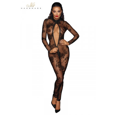 Combinaison intégrale en tulle floqué F237