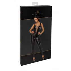 Combinaison lacée en wetlook Vixen F362 - Noir Handmade