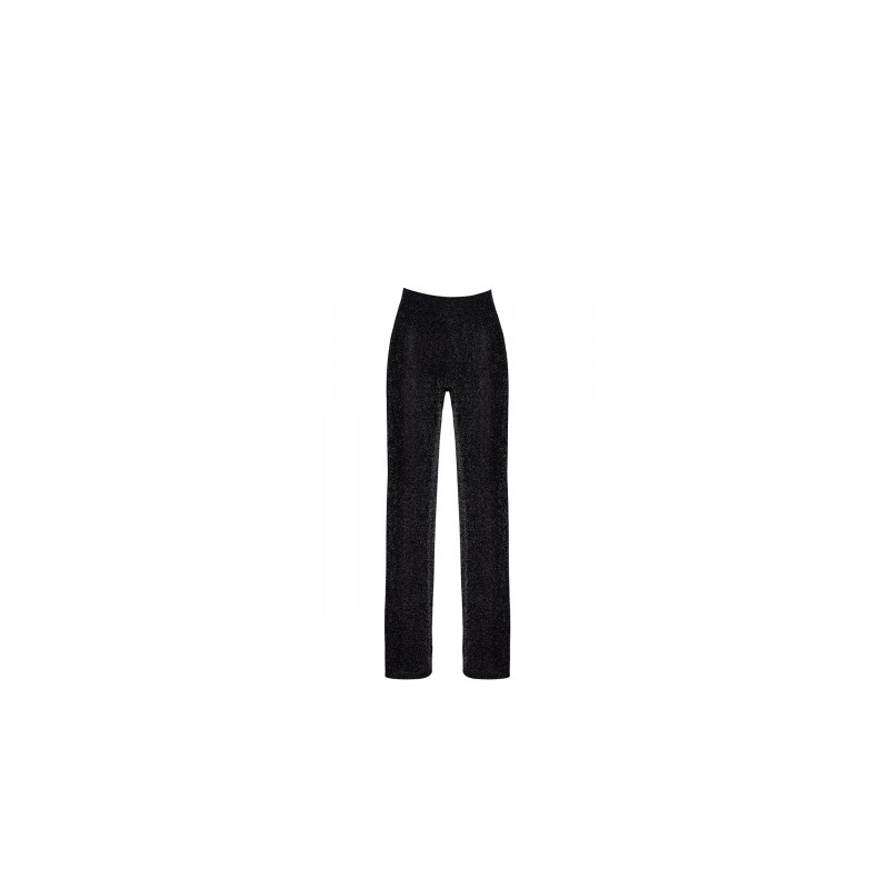 Pantalon en maille pailletée Onyx F374 - Noir Handmade