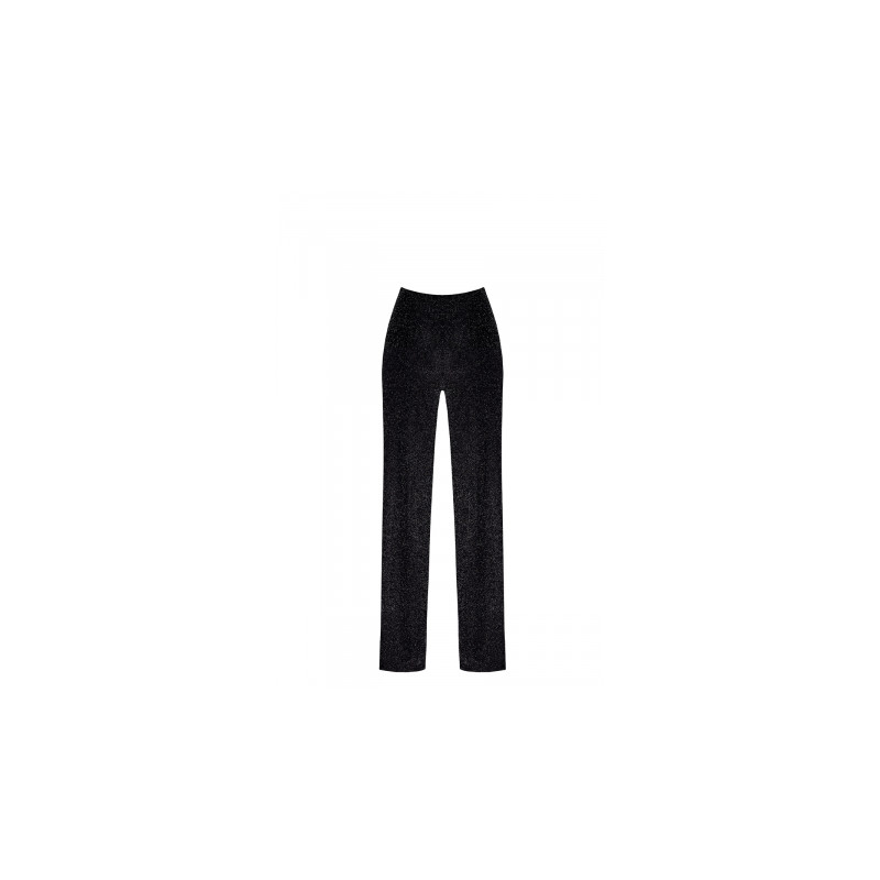 Pantalon en maille pailletée Onyx F374 - Noir Handmade