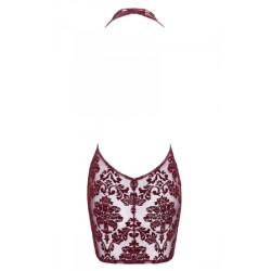 Mini robe dos nu en tulle floqué Kink Royal F385 - Noir Handmade