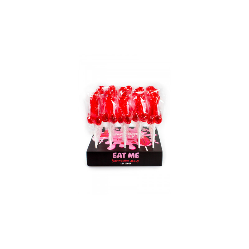 Présentoir de 40 sucettes pénis à la fraise